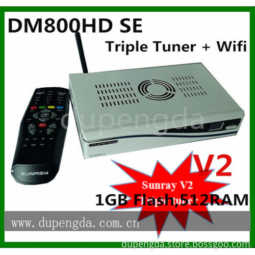 Sunray V2 SIM 2.2 Dreambox Sunray Sr4 800se Sr4 with Triple Tuner HD Satellite Receiver